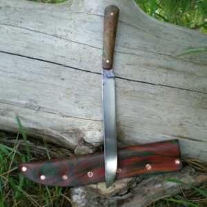 "The Longhorn" - Elm Burl Kitchen Knife
