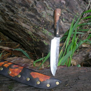 "The Gold Rush" - Stabilized Cottonwood Kitchen Knife