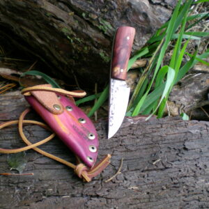 "The Chipmunk" - Stabilized Cedar Neck Knife
